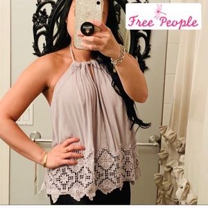 𝓯𝓹🦋 Free People Lavender Halter Floral Top